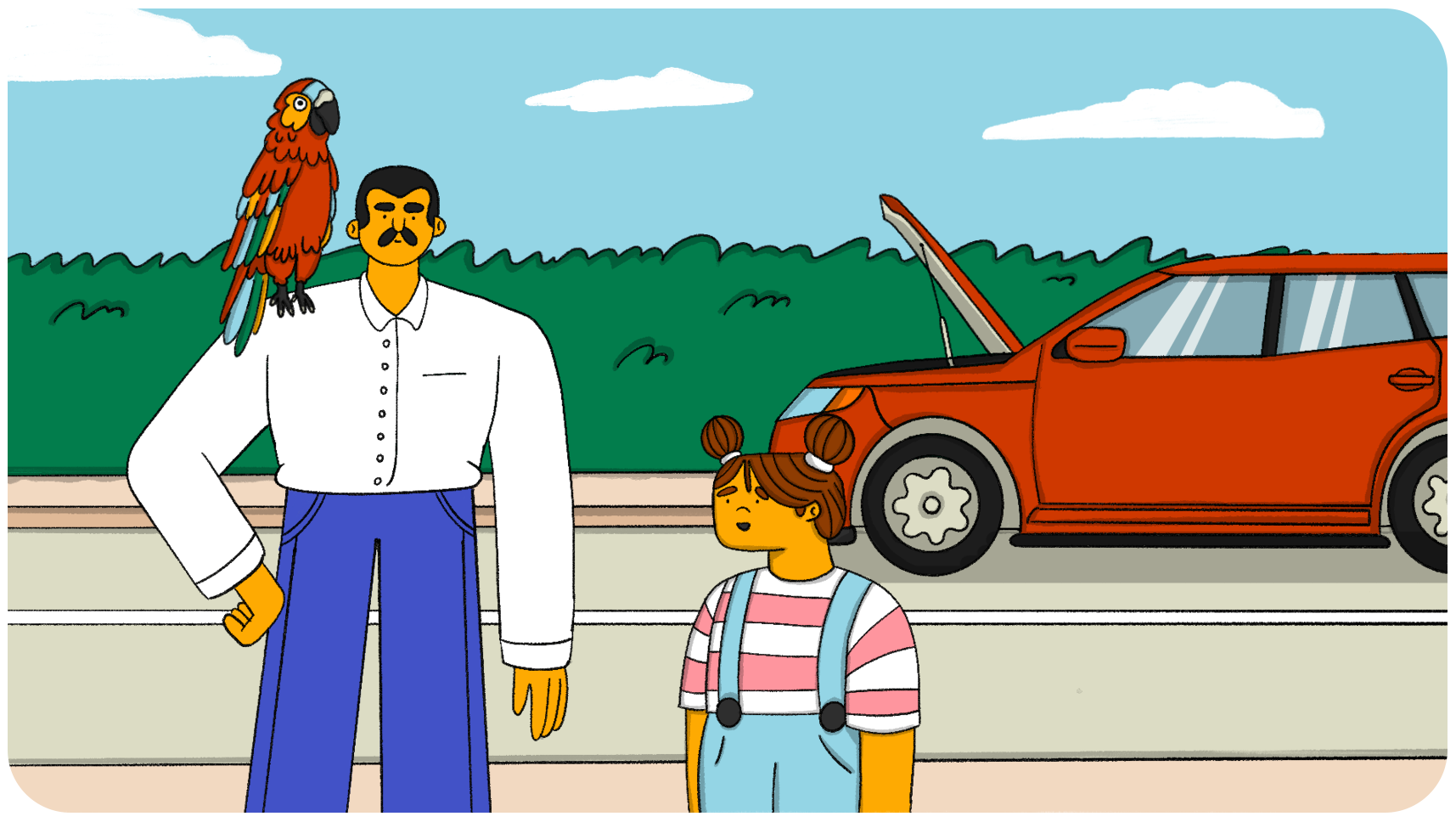 Papà: Perfetto, grazie Jack! - Rosy: Pa’, quante cose... ma nel mondo dei grandi è tutto così difficile? - Papà: Beh, cresciamo noi ed effettivamente crescono anche le complicazioni... ma ci sono modi per farsi aiutare.