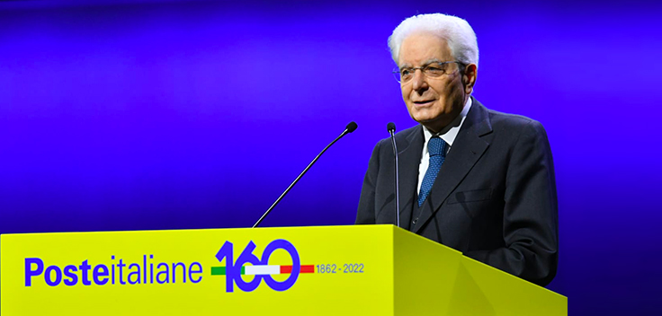 Il Presidente della Repubblica Mattarella all'evento per i 160 anni di Poste Italiane